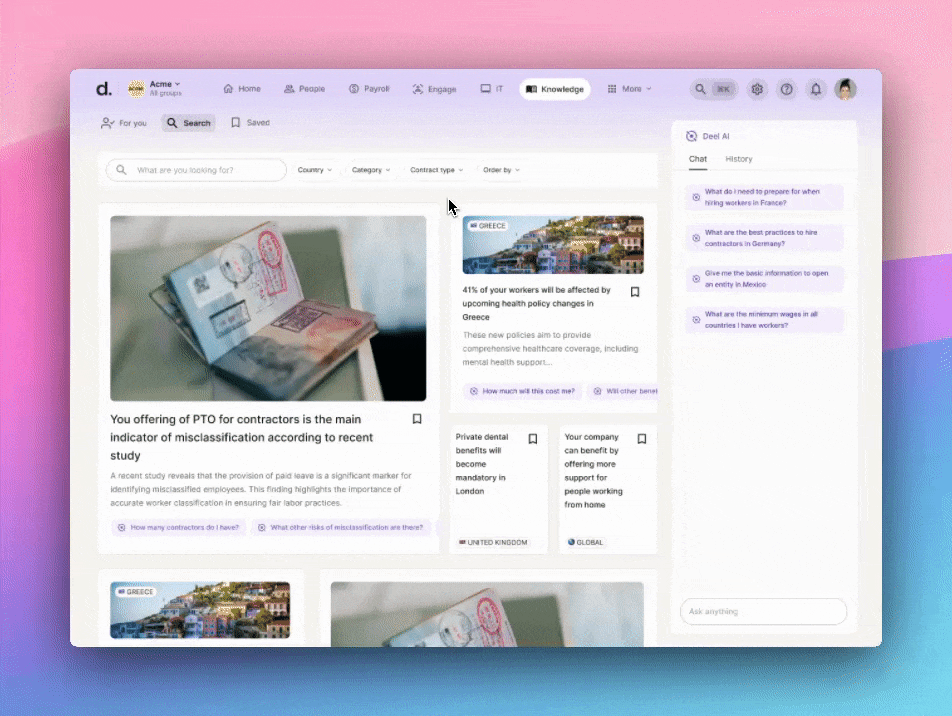 Knowledge Hub - Deel AI chat